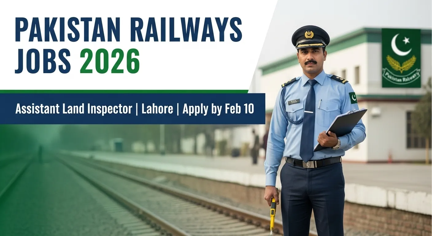 Pakistan Railways Jobs 2026 - Assistant Land Inspector & Management Posts Lahore
